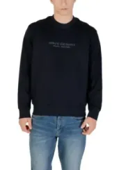 "Armani Exchange Sweatshirts im Sale | Armani Exchange Herren Fleece Blau Druck Langarm Herbst Winter online kaufen"|Planet-Deluxe
