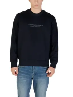 Armani Exchange Herren Fleece Blau Langarm-Sweatshirt