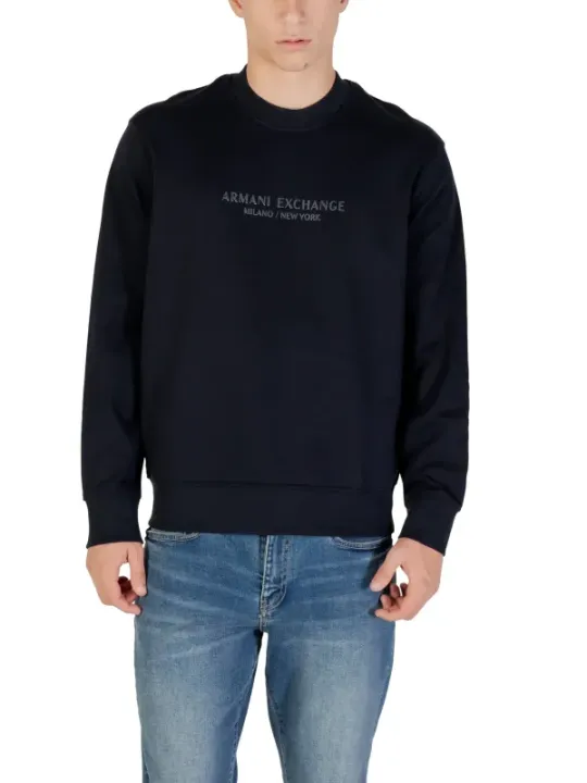 "Armani Exchange Sweatshirts im Sale | Armani Exchange Herren Fleece Blau Druck Langarm Herbst Winter online kaufen"|Planet-Deluxe