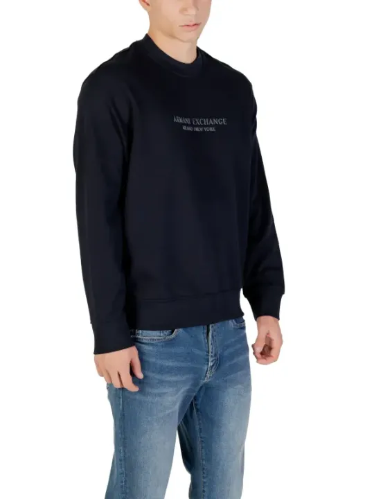 "Armani Exchange Sweatshirts im Sale | Armani Exchange Herren Fleece Blau Druck Langarm Herbst Winter online kaufen"|Planet-Deluxe