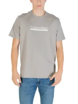 Calvin Klein Herren T-Shirt Grau Kurzarm Herbst/Winter