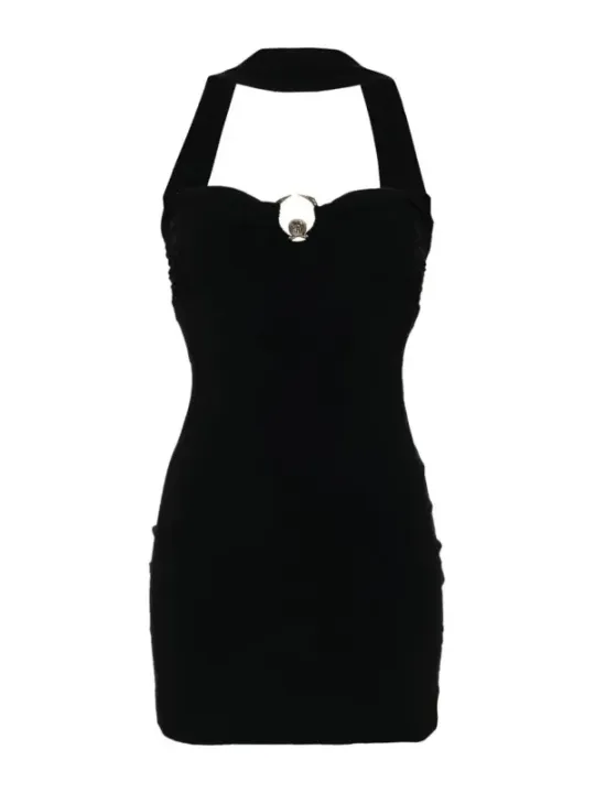 "Roberto Cavalli Kleider im Sale | Roberto Cavalli Damenkleid - Elegantes Schwarzes Herbst/Winter Kleid mit Sweetheart-Ausschnitt, Ärmellos - Artikelcode: V_32145 online kaufen"|Planet-Deluxe