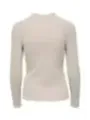 Gerippter, kurzer Rollkragenpullover Beige