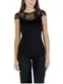 "Morgan De Toi Blusen im Sale | Morgan De Toi Damen Herbst/Winter Bluse Schwarz - Kurzarm Rundhals aus Viskose und Elasthan online kaufen"|Planet-Deluxe