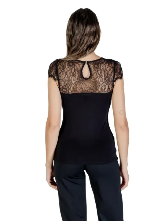 "Morgan De Toi Blusen im Sale | Morgan De Toi Damen Herbst/Winter Bluse Schwarz - Kurzarm Rundhals aus Viskose und Elasthan online kaufen"|Planet-Deluxe