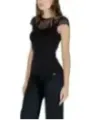 "Morgan De Toi Blusen im Sale | Morgan De Toi Damen Herbst/Winter Bluse Schwarz - Kurzarm Rundhals aus Viskose und Elasthan online kaufen"|Planet-Deluxe