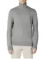 Grauer Woll-Rollkragenpullover für Herren