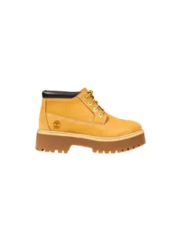 Timberland Damen Stiefeletten – Beige Leder, Schnürverschluss