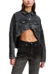 "Karl Lagerfeld Jeans Blazer im Sale | Karl Lagerfeld Jeans Damen Kostümjacke - Herbst/Winter, Schwarz, 100% Baumwolle, Modell A3W14060 online kaufen"|Planet-Deluxe