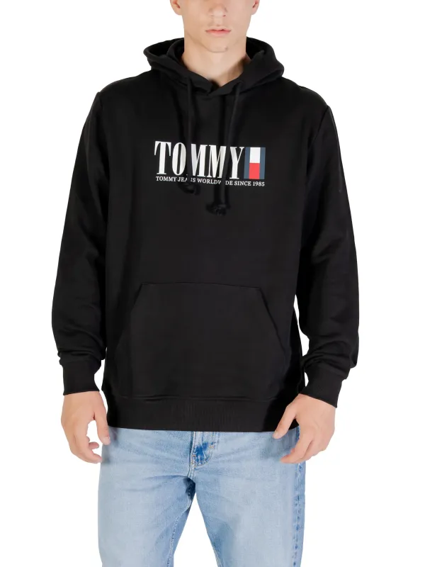 "Tommy Hilfiger Jeans Sweatshirts im Sale | Tommy Hilfiger Herren Fleece Hoodie Schwarz Herbst/Winter online kaufen"|Planet-Deluxe