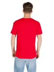 "Tommy Hilfiger Jeans T-Shirts im Sale | Tommy Hilfiger Herbst Rot TShirt Herren Bio Baumwolle online kaufen"|Planet-Deluxe