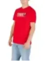 "Tommy Hilfiger Jeans T-Shirts im Sale | Tommy Hilfiger Herbst Rot TShirt Herren Bio Baumwolle online kaufen"|Planet-Deluxe