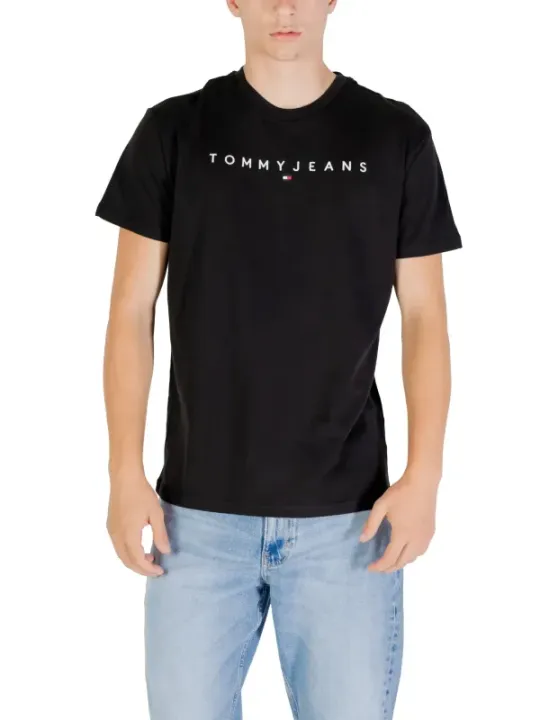 "Tommy Hilfiger Jeans T-Shirts im Sale | Tommy Hilfiger Bio Baumwolle TShirt Schwarz Herren online kaufen"|Planet-Deluxe