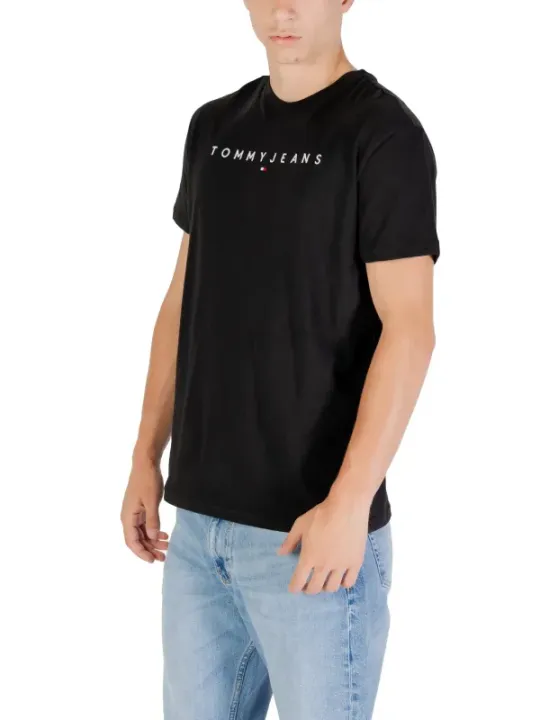 "Tommy Hilfiger Jeans T-Shirts im Sale | Tommy Hilfiger Bio Baumwolle TShirt Schwarz Herren online kaufen"|Planet-Deluxe