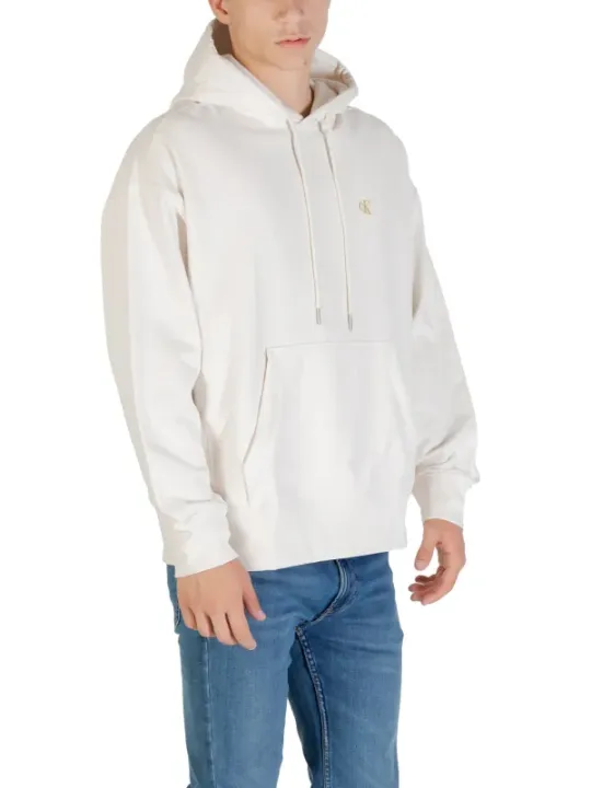 "Calvin Klein Jeans Sweatshirts im Sale | Calvin Klein Herren Fleece Kapuzenpullover Weiß online kaufen"|Planet-Deluxe