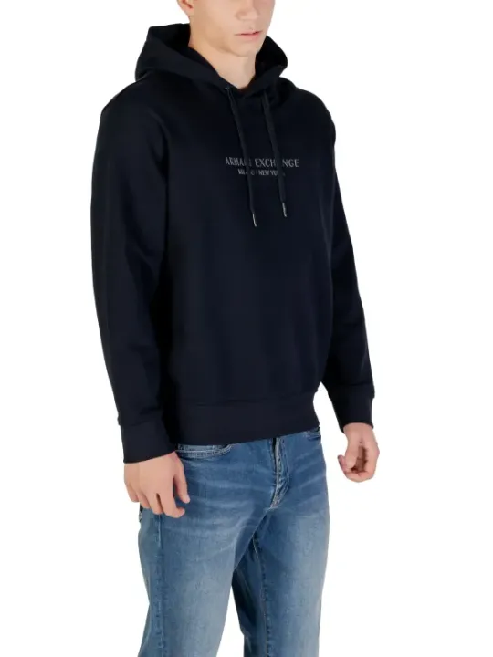"Armani Exchange Sweatshirts im Sale | Armani Exchange Herren Fleece Hoodie Blau V-Ausschnitt online kaufen"|Planet-Deluxe