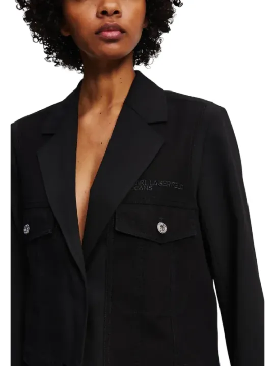 "Karl Lagerfeld Jeans Blazer im Sale | Karl Lagerfeld Jeans Damen Blazer - Elegante Kostümjacke Schwarz für Herbst/Winter online kaufen"|Planet-Deluxe