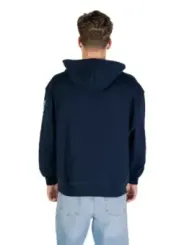 "Tommy Hilfiger Jeans Sweatshirts im Sale | Tommy Hilfiger Jeans Herren Kapuzen-Fleece "Felpa Uomo" - Blau mit Druckmuster, Herbst/Winter Kollektion, 100% Bio-Baumwolle online kaufen"|Planet-Deluxe
