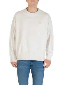 Calvin Klein Herren Fleece-Sweatshirt, Weiß – Herbst/Winter