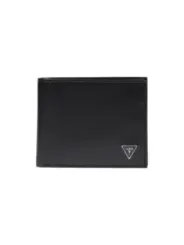 "Guess Brieftaschen im Sale | GUESS Herren Geldbörse - Schwarze Leder Brieftasche mit Innenfächern, Kompakt 9x9x1 cm, Herbst/Winter Kollektion online kaufen"|Planet-Deluxe