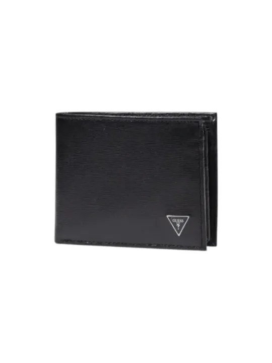 "Guess Brieftaschen im Sale | GUESS Herren Geldbörse - Schwarze Leder Brieftasche mit Innenfächern, Kompakt 9x9x1 cm, Herbst/Winter Kollektion online kaufen"|Planet-Deluxe