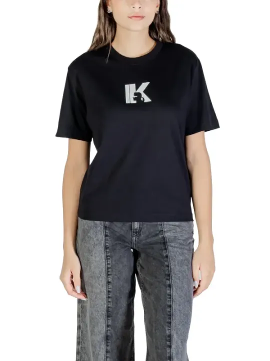 "Karl Lagerfeld Jeans T-Shirts im Sale | Karl Lagerfeld Damen T-Shirt Schwarz Herbst Winter online kaufen"|Planet-Deluxe