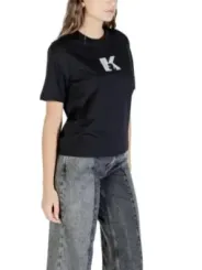 "Karl Lagerfeld Jeans T-Shirts im Sale | Karl Lagerfeld Damen T-Shirt Schwarz Herbst Winter online kaufen"|Planet-Deluxe