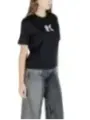 "Karl Lagerfeld Jeans T-Shirts im Sale | Karl Lagerfeld Damen T-Shirt Schwarz Herbst Winter online kaufen"|Planet-Deluxe