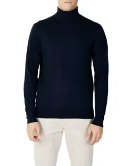 Schwarzer Rollkragenpullover mit langen Ärmeln