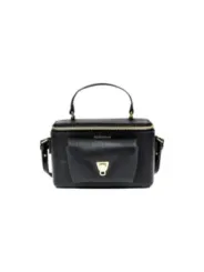 "Coccinelle Einzelstücke & Seltenheiten im Sale | Coccinelle Borsa Donna - Elegante Herbst/Winter-Handtasche aus 100% Leder in Schwarz mit Reißverschluss und Schulterriemen –  online kaufen"|Planet-Deluxe