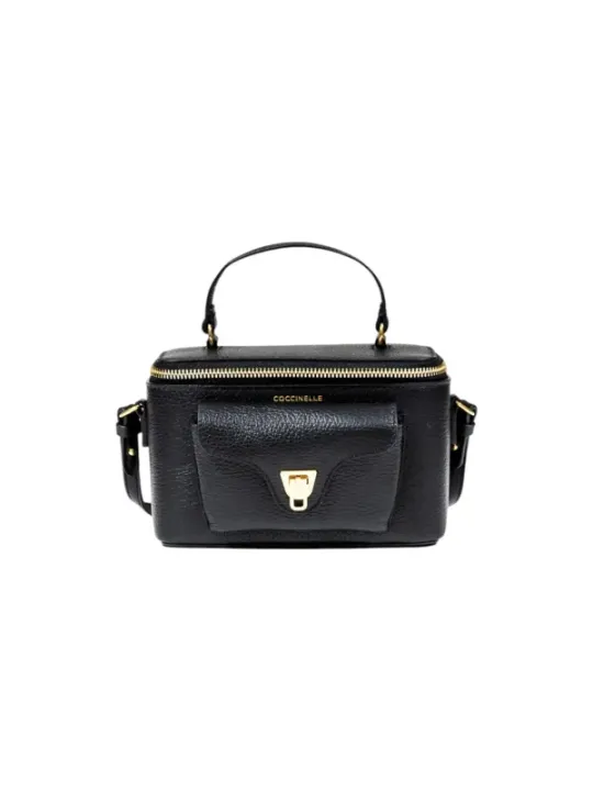 "Coccinelle Einzelstücke & Seltenheiten im Sale | Coccinelle Borsa Donna - Elegante Herbst/Winter-Handtasche aus 100% Leder in Schwarz mit Reißverschluss und Schulterriemen –  online kaufen"|Planet-Deluxe