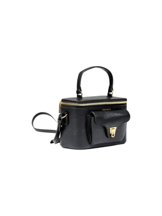 "Coccinelle Einzelstücke & Seltenheiten im Sale | Coccinelle Borsa Donna - Elegante Herbst/Winter-Handtasche aus 100% Leder in Schwarz mit Reißverschluss und Schulterriemen –  online kaufen"|Planet-Deluxe