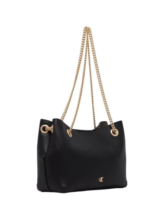 "Calvin Klein Einzelstücke & Seltenheiten im Sale | Calvin Klein Damen Umhängetasche - Herbst/Winter Kollektion, Schwarz, 19x25x10.5 cm - Elegante Tasche mit Druckknopfverschluss  online kaufen"|Planet-Deluxe