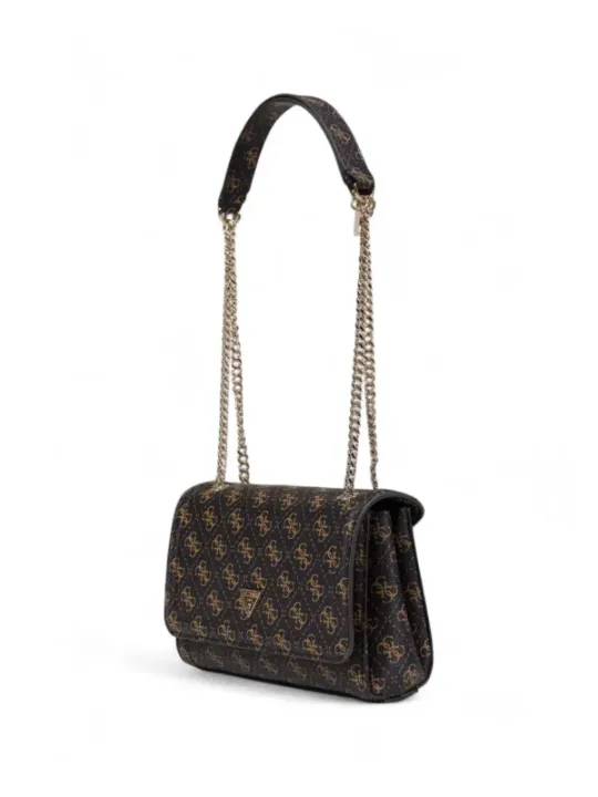 "Guess Einzelstücke & Seltenheiten im Sale | GUESS Damenherbsttasche Braun mit Muster und Druckknopfverschluss online kaufen"|Planet-Deluxe