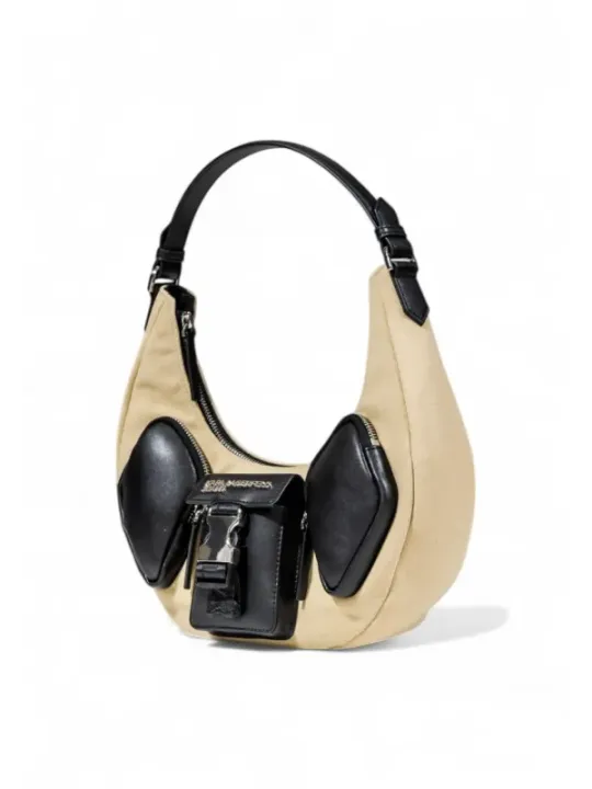 "Karl Lagerfeld Jeans Einzelstücke & Seltenheiten im Sale | **Karl Lagerfeld Jeans Damen Handtasche - Beige Herbst/Winter Kollektion mit Reißverschluss | Exklusive Seltenheit** online kaufen"|Planet-Deluxe
