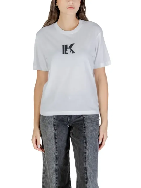 "Karl Lagerfeld Jeans T-Shirts im Sale | Karl Lagerfeld Damen T-Shirt Herbst Weiß Druck Kurzarm online kaufen"|Planet-Deluxe