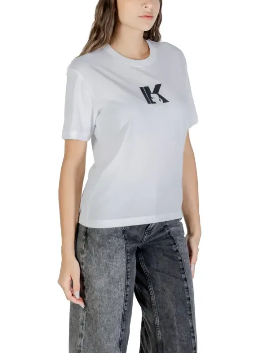 "Karl Lagerfeld Jeans T-Shirts im Sale | Karl Lagerfeld Damen T-Shirt Herbst Weiß Druck Kurzarm online kaufen"|Planet-Deluxe