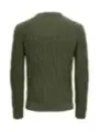 Dunkelgrüner Strickpullover mit Kragen