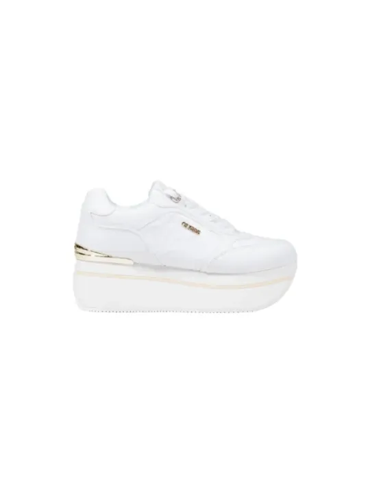 "Guess Sneakers im Sale | Guess Damen Plateau-Sneaker Weiß - Sportliche Herbst/Winter Sneaker mit Bändern online kaufen"|Planet-Deluxe