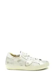 "Philippe Model Sneakers im Sale | Philippe Model Damen Sneaker Silber - Elegante Herbst/Winter Leder-Sneaker mit Schnürung und Slip-On Komfort  online kaufen"|Planet-Deluxe