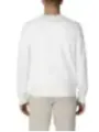 Weißes Langarm-Crewneck-Pullover Rückseite