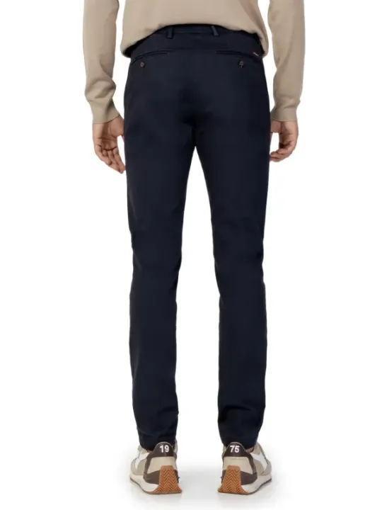 Schwarze Borghese Herren Chinos modern geschnitten