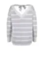 Lorena Antoniazzi grauer Strickpullover mit V-Ausschnitt