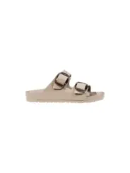 "Birkenstock Pantoletten im Sale | Birkenstock Herbst/Winter Pantoletten in Beige mit Schnalle für Damen - Artikelcode 1030389 online kaufen"|Planet-Deluxe