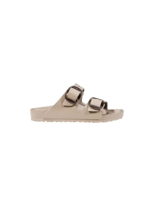 "Birkenstock Pantoletten im Sale | Birkenstock Herbst/Winter Pantoletten in Beige mit Schnalle für Damen - Artikelcode 1030389 online kaufen"|Planet-Deluxe