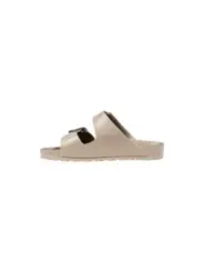 "Birkenstock Pantoletten im Sale | Birkenstock Herbst/Winter Pantoletten in Beige mit Schnalle für Damen - Artikelcode 1030389 online kaufen"|Planet-Deluxe