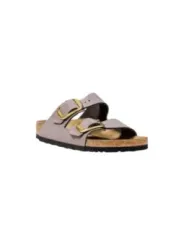 "Birkenstock Pantoletten im Sale | Birkenstock Damen Pantoletten aus Leder in Lila mit Schnalle – Herbst/Winter Kollektion online kaufen"|Planet-Deluxe