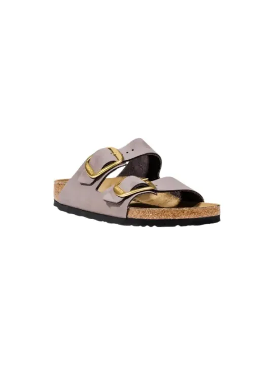 "Birkenstock Pantoletten im Sale | Birkenstock Damen Pantoletten aus Leder in Lila mit Schnalle – Herbst/Winter Kollektion online kaufen"|Planet-Deluxe