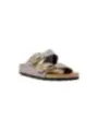 "Birkenstock Pantoletten im Sale | Birkenstock Damen Pantoletten aus Leder in Lila mit Schnalle – Herbst/Winter Kollektion online kaufen"|Planet-Deluxe