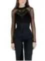 "Morgan De Toi Blusen im Sale | Morgan De Toi Damenbluse Schwarz - Elegante Herbst/Winter Bluse mit Druckknöpfen und Rundhalsausschnitt online kaufen"|Planet-Deluxe